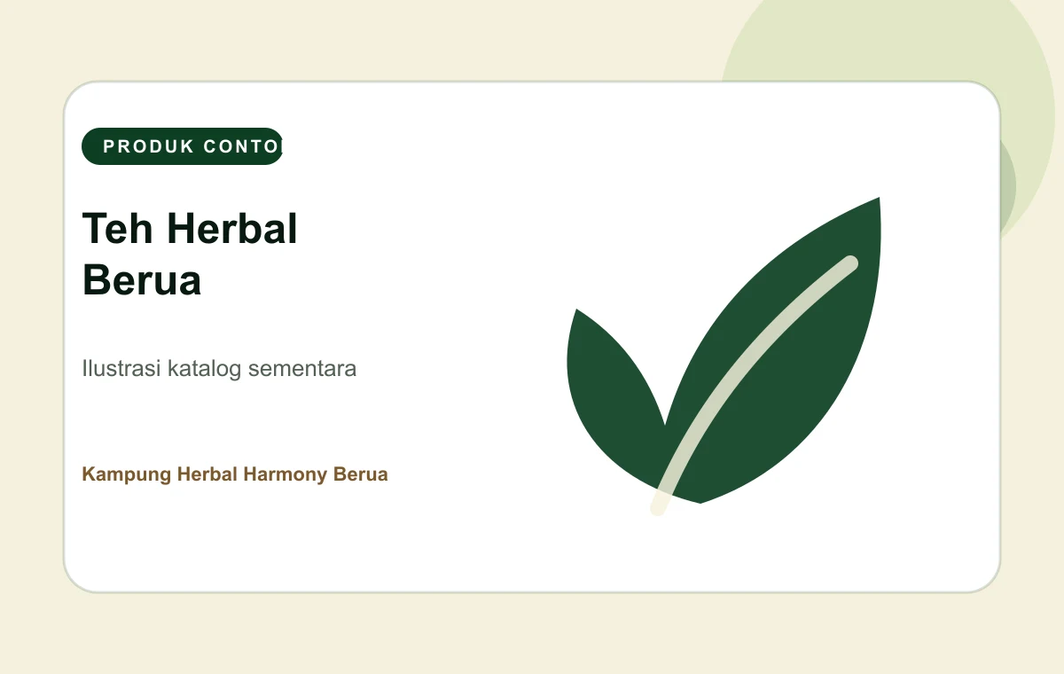 Ilustrasi produk contoh: Teh Herbal Berua