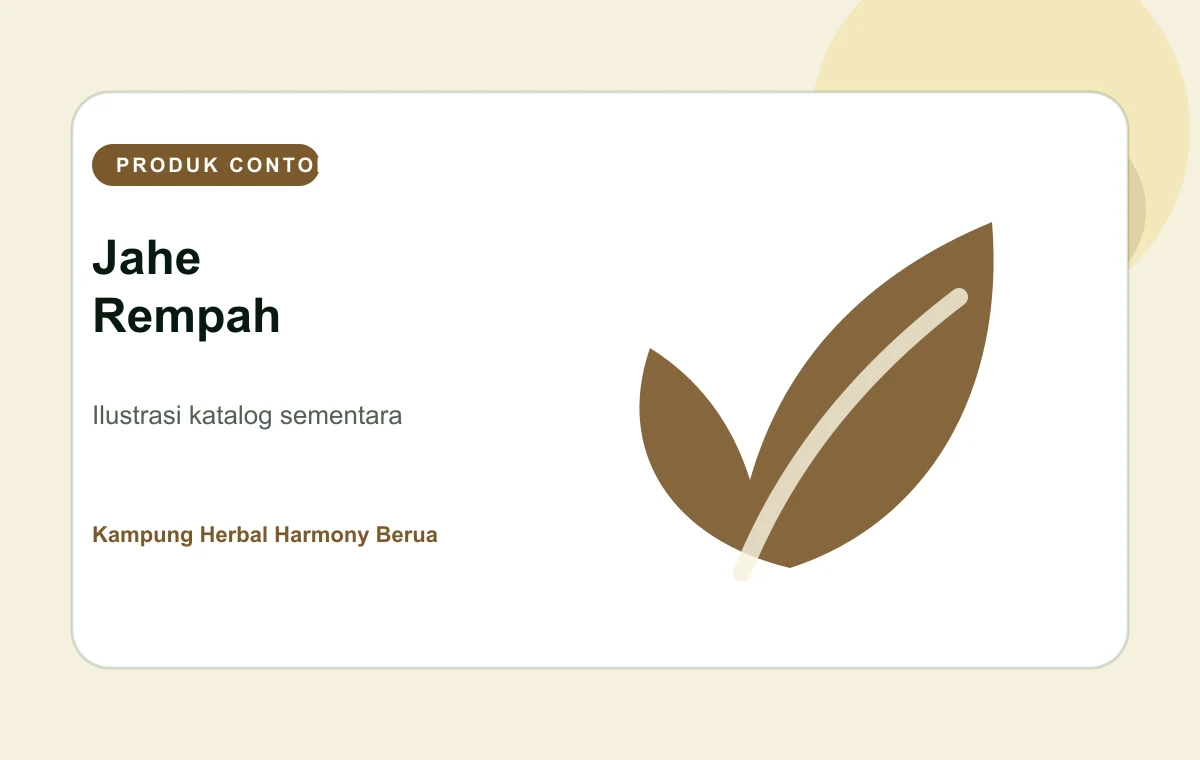 Ilustrasi produk contoh: Minuman Jahe Rempah
